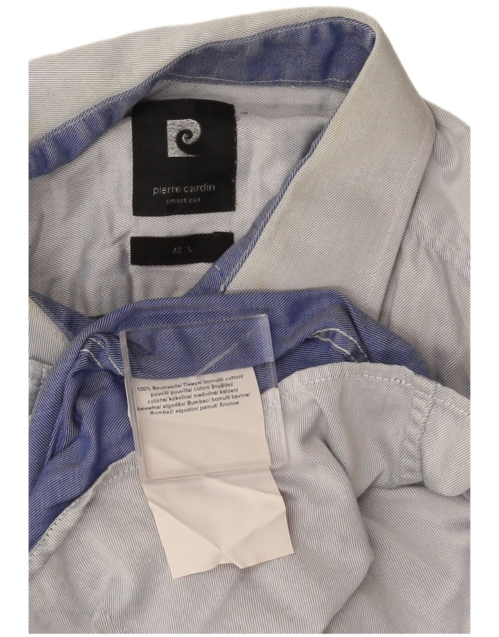 Camicia da uomo Pierre Cardin taglia 42 grande cotone grigio