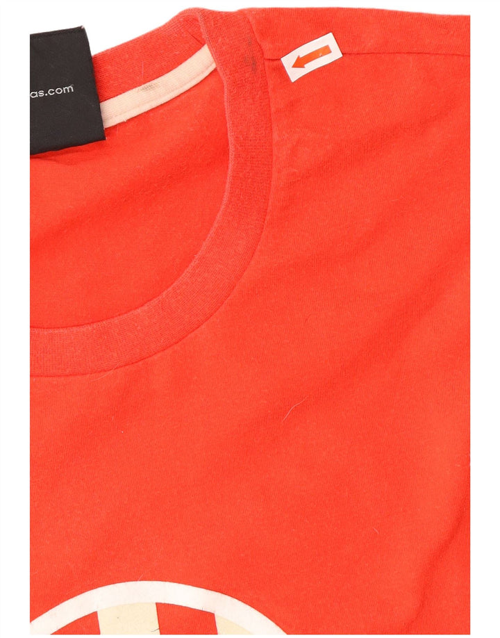 ADIDAS Top grafico da uomo a maniche lunghe in cotone color block rosso medio