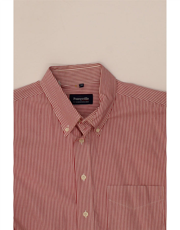 VINTAGE Mens Shirt Size 44 XL Red Pinstripe Cotton Vintage Vintage and Second-Hand Vintage from Messina Hembry 