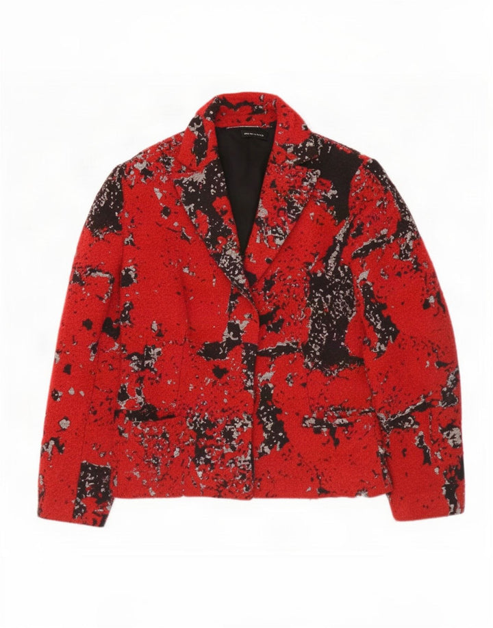 Giacca blazer da donna con motivo astratto Perte by Krizia UK 18 XL cotone rosso