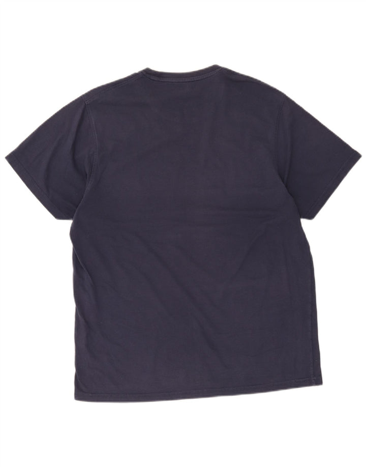 T-shirt grafica da uomo Mountain Warehouse Top grande in cotone blu navy