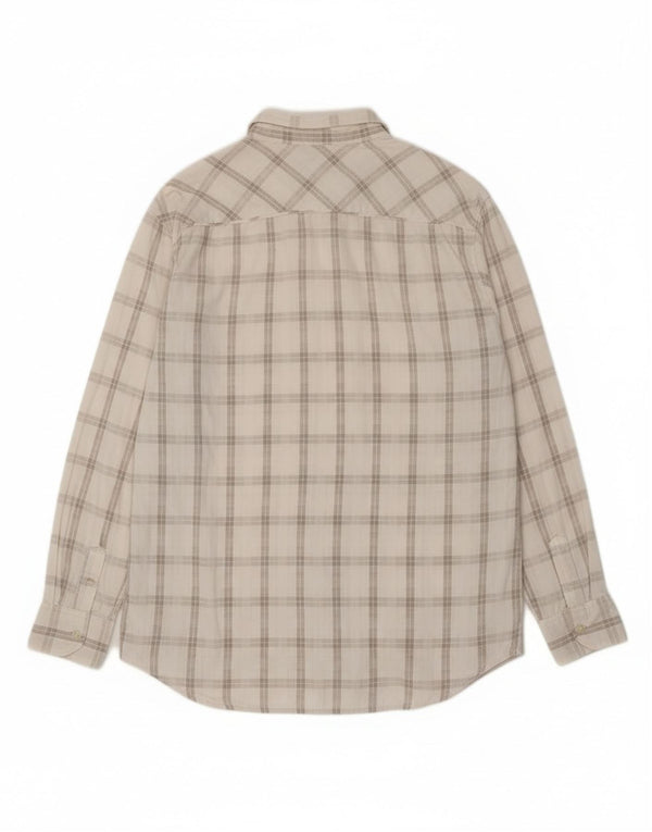 Wrangler Mens Classic Slim Fit Shirt XL Off White Check Cotton