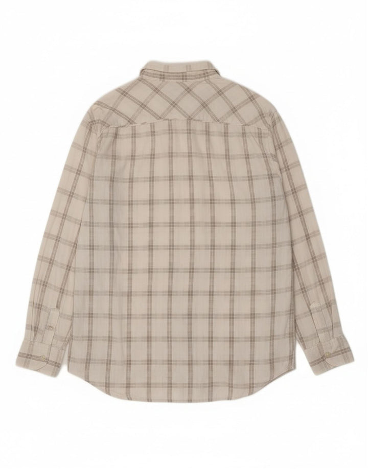 Camicia classica slim fit da uomo Wrangler XL in cotone a quadri bianco sporco