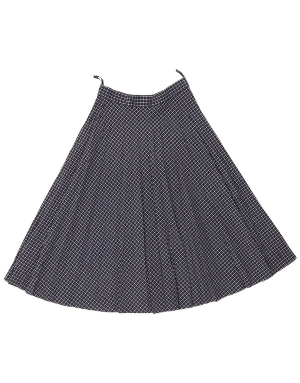 Gonna a trapezio da donna vintage W25 XS blu navy a quadri