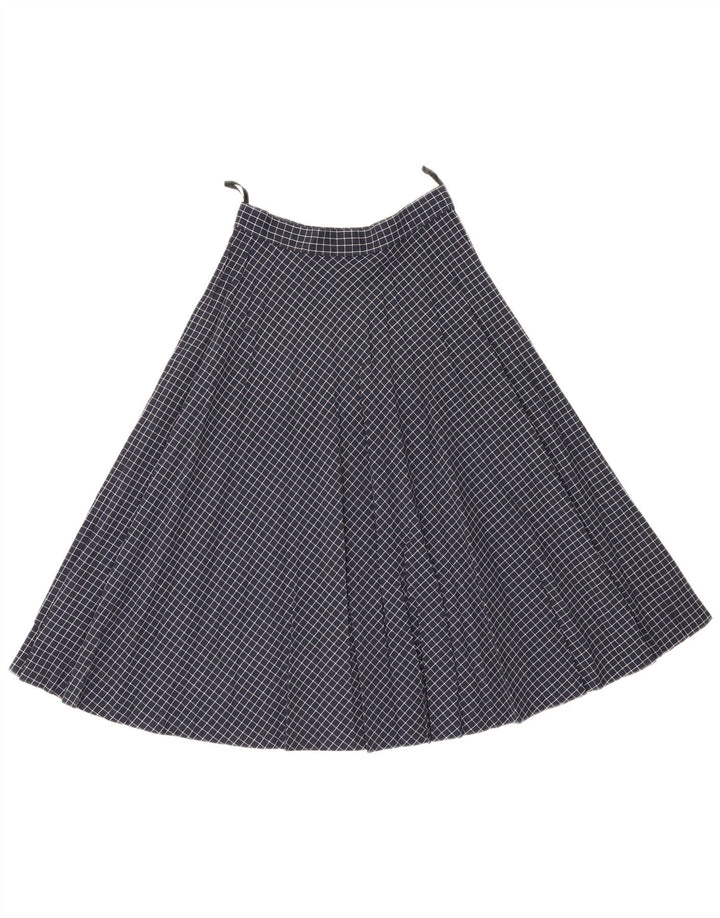 Gonna a trapezio da donna vintage W25 XS blu navy a quadri