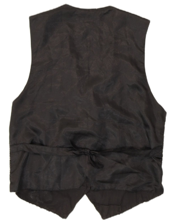 Gilet con paillettes da donna VINTAGE UK 14 cotone nero medio anni '80