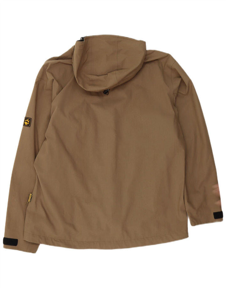 Giacca antipioggia con cappuccio da uomo Jack Wolfskin UK 40 Large Beige Poliestere