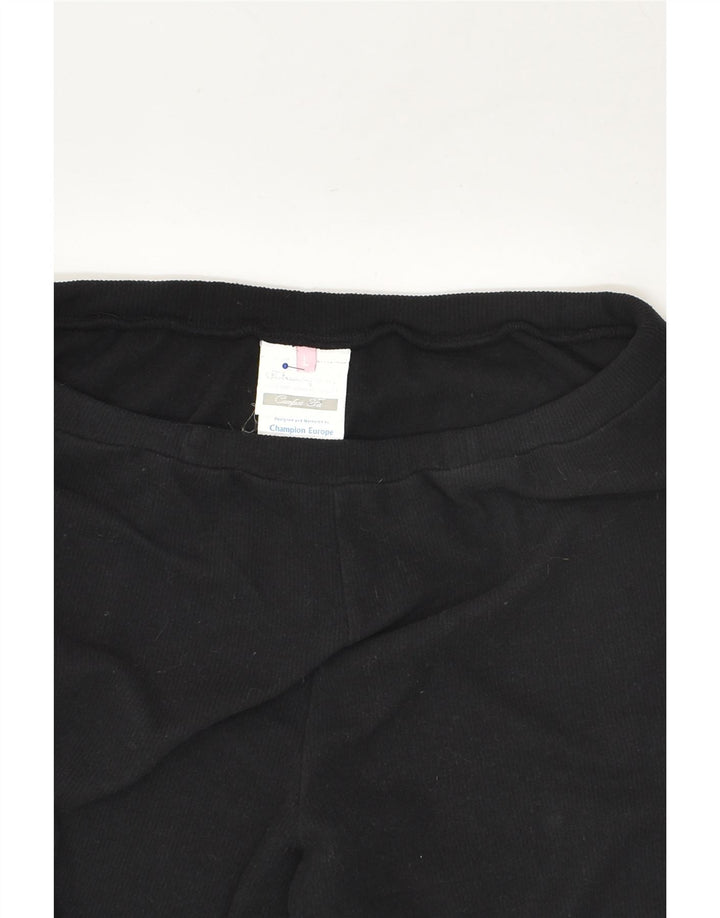 CHAMPION Womens Tracksuit Trousers UK 14 Large Black Cotton | Vintage Champion | Thrift | Second-Hand Champion | Used Clothing | Messina Hembry 