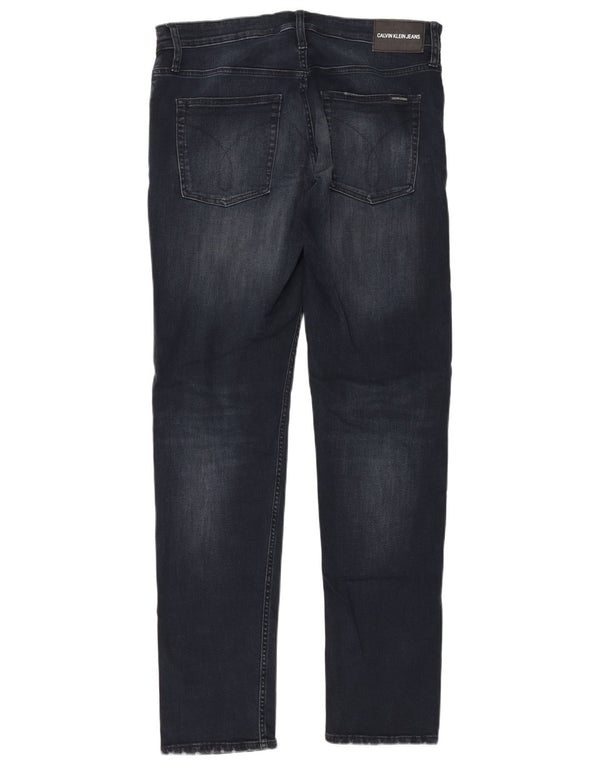 Jeans slim da uomo Calvin Klein W34 L34 cotone blu navy
