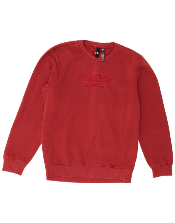 Felpa grafica da uomo Adidas Maglione piccolo in cotone bordeaux