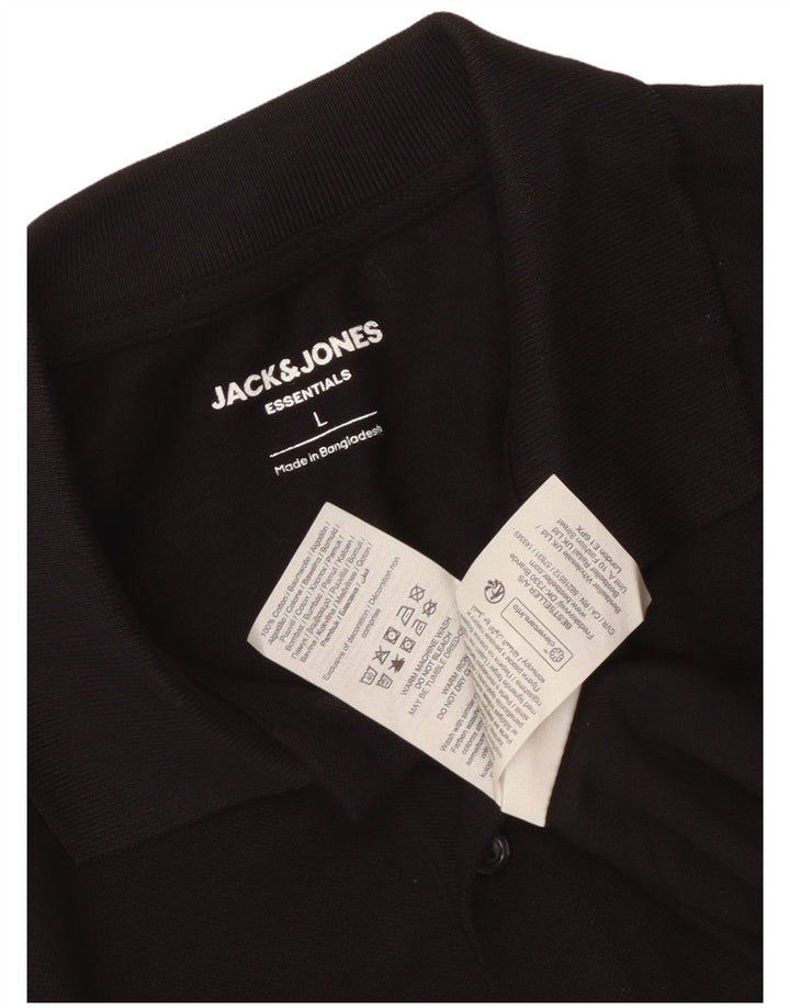 Polo da uomo Jack & Jones grande in cotone nero