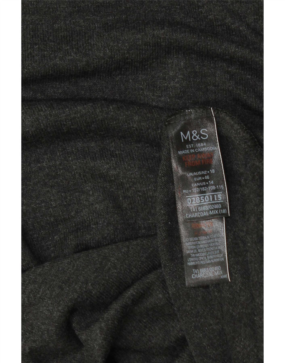 T-shirt da donna Marks & Spencer Top UK 18 XL viscosa grigia