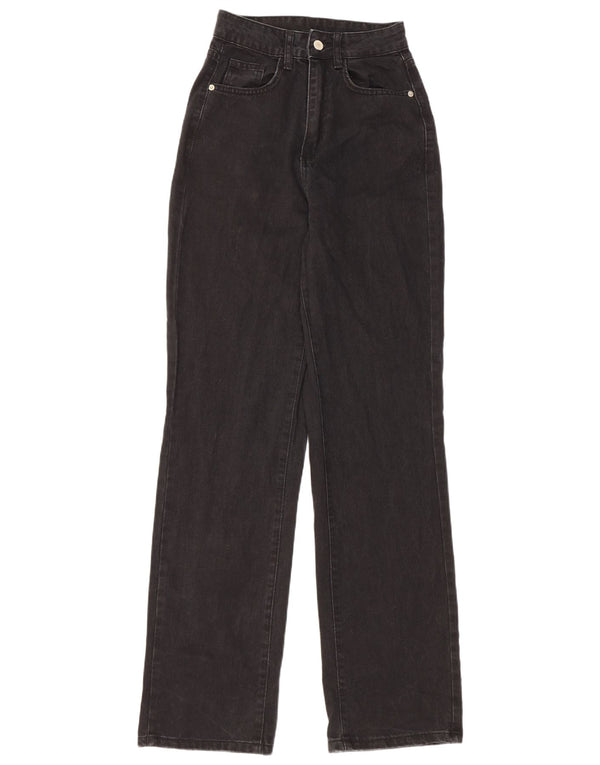 Jeans dritti a vita alta da donna Wrangler XS W24 L33 cotone nero