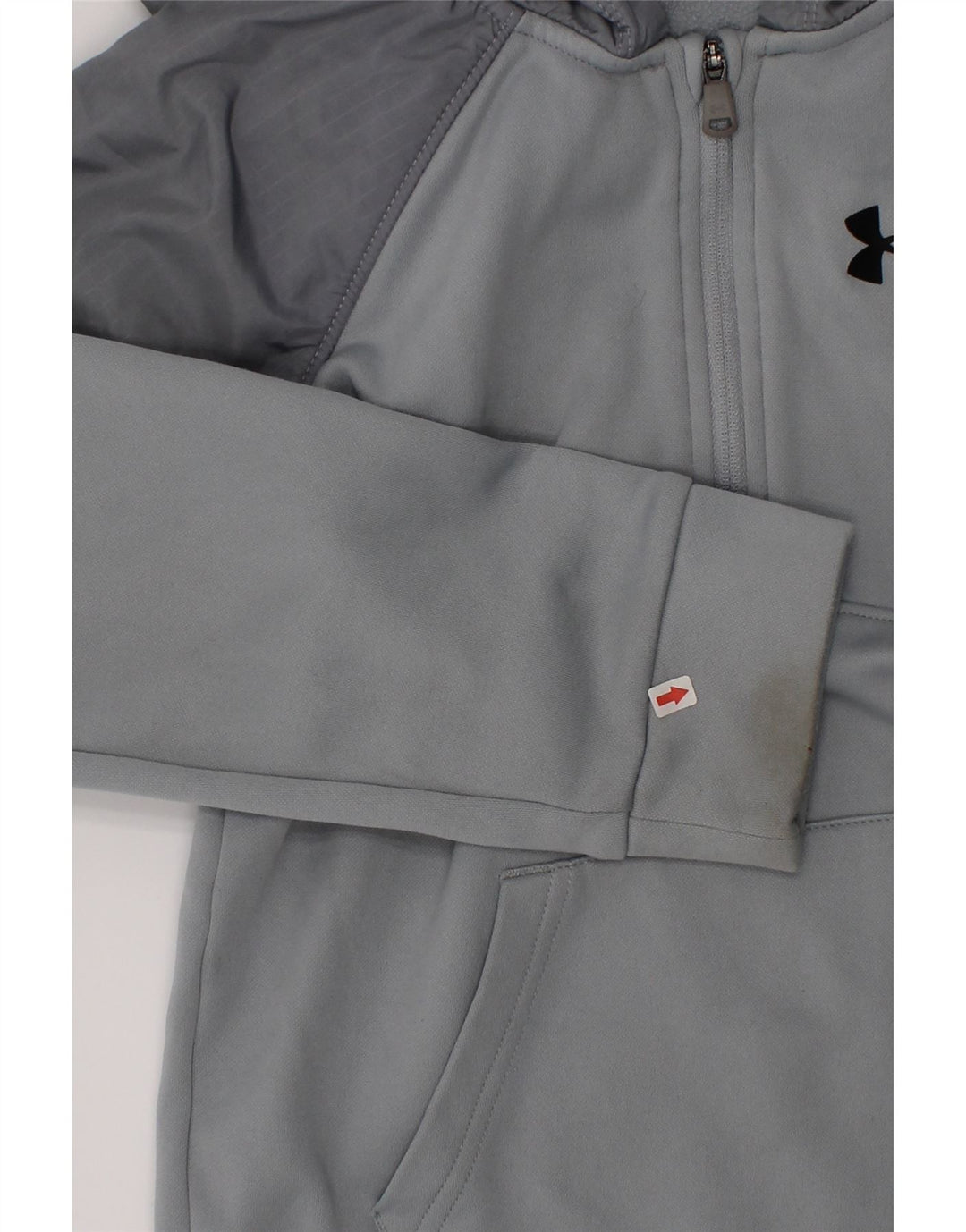 Felpa con cappuccio da bambino Under Armour 6-7 anni in poliestere color block grigio