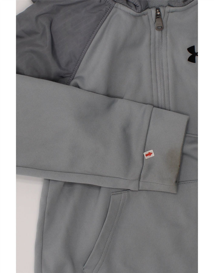 Felpa con cappuccio da bambino Under Armour 6-7 anni in poliestere color block grigio