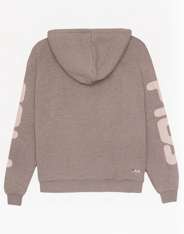 Felpa con cappuccio grafica da uomo Fila XS in cotone grigio