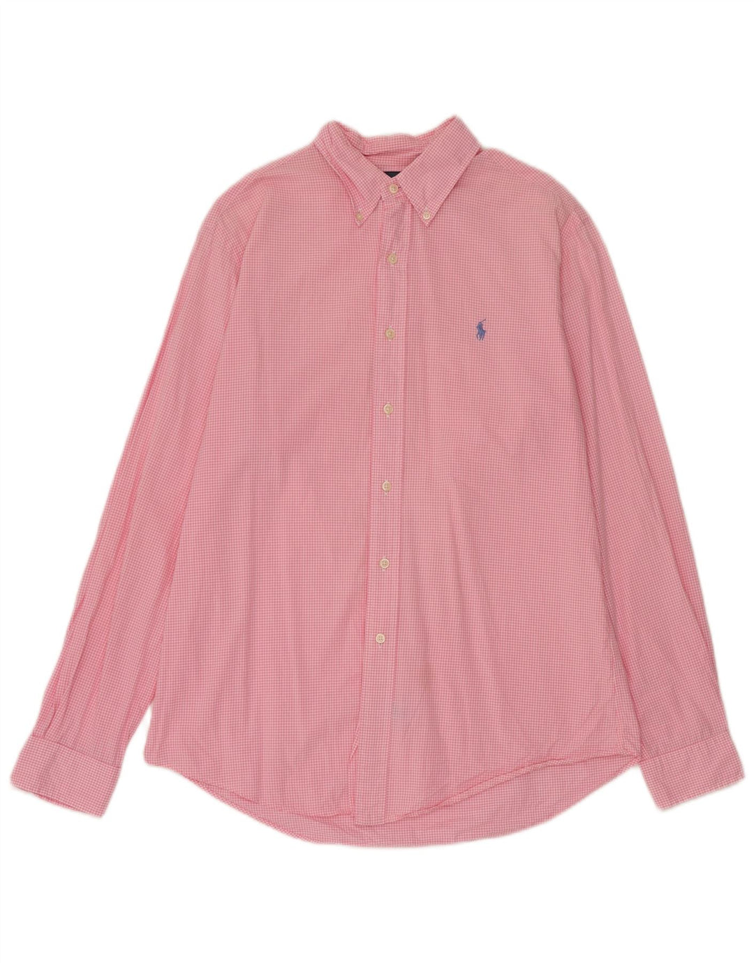 Camicia Ralph Lauren da uomo su misura in cotone a quadretti rosa medio