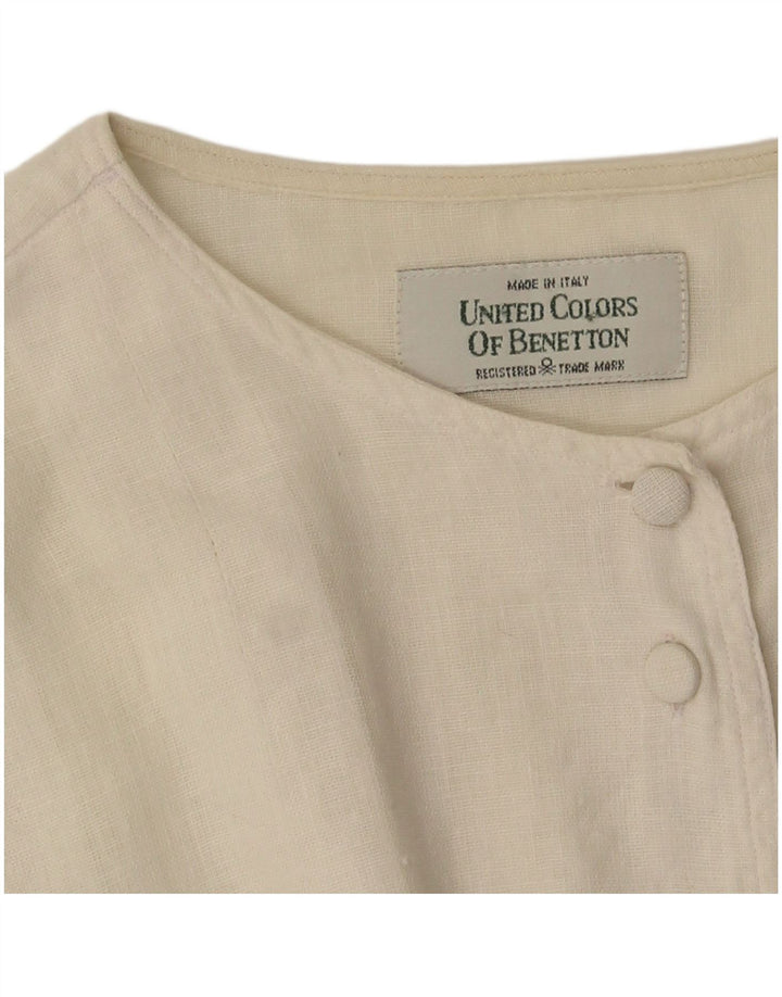 Camicetta corta da donna Benetton UK 14 media bianco sporco