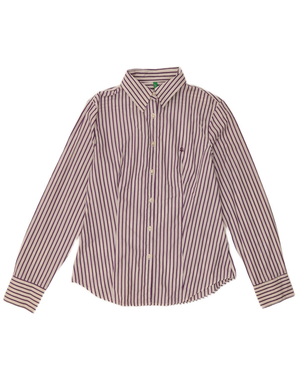 Camicia da donna Benetton UK 14 Cotone a righe grandi viola