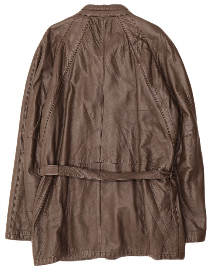 Cappotto in pelle vintage da uomo UK 38 in pelle marrone medio