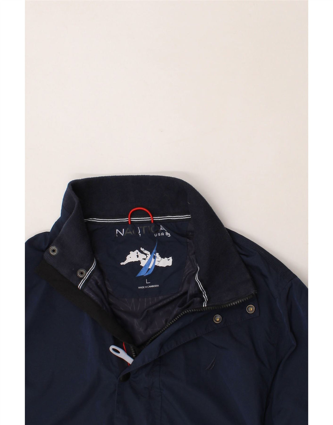 NAUTICA Mens Bomber Jacket UK 40 Large Navy Blue Polyester Vintage Nautica and Second-Hand Nautica from Messina Hembry 