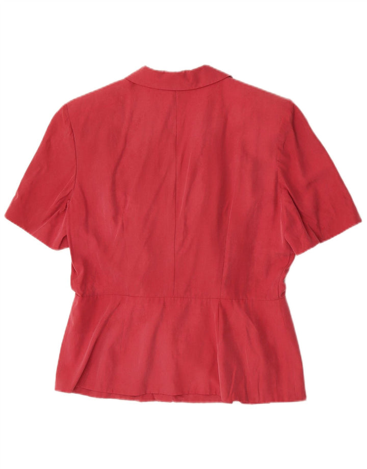 Top Cardigan Manica Corta Donna Ilia IT 46 Large Rosa Seta