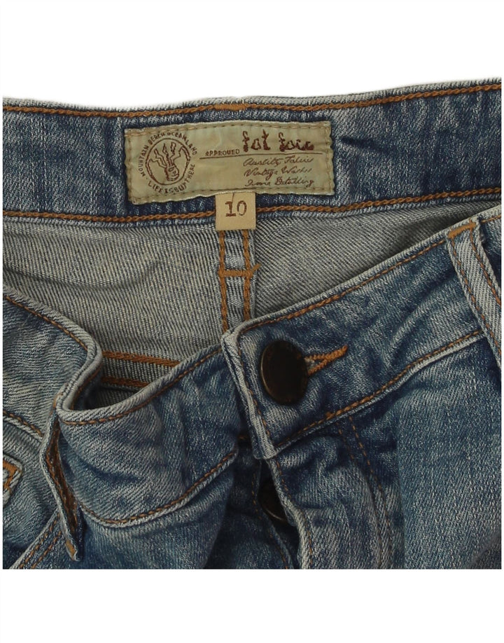 Pantaloncini di jeans da donna Fat Face UK 10 piccoli W30 cotone blu