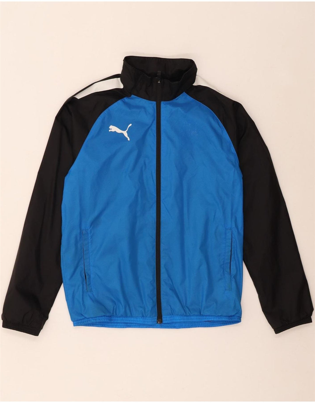 Giacca da tuta da ragazzo Puma 13-14 anni in nylon color block blu