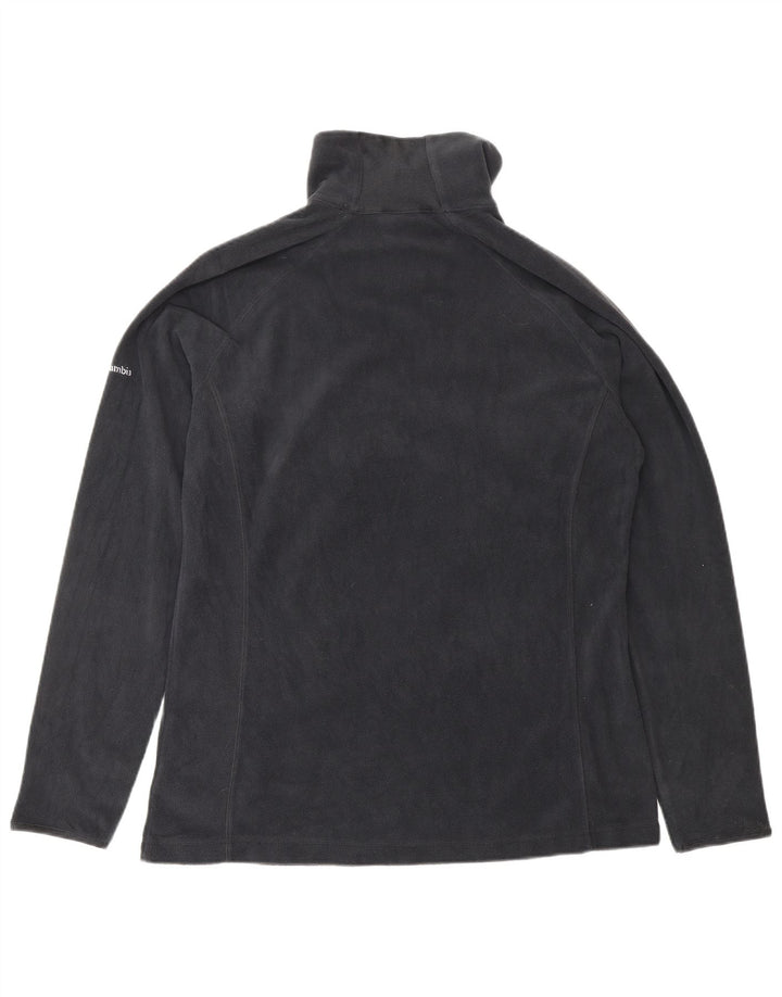 Maglione in pile da uomo con zip e collo COLUMBIA grande in poliestere blu navy
