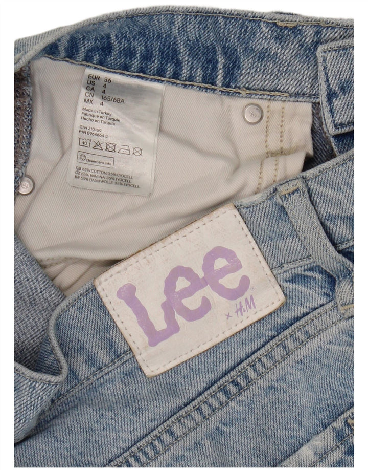 Jeans dritti effetto invecchiato da donna Lee EU 36 piccolo W30 L30 cotone blu