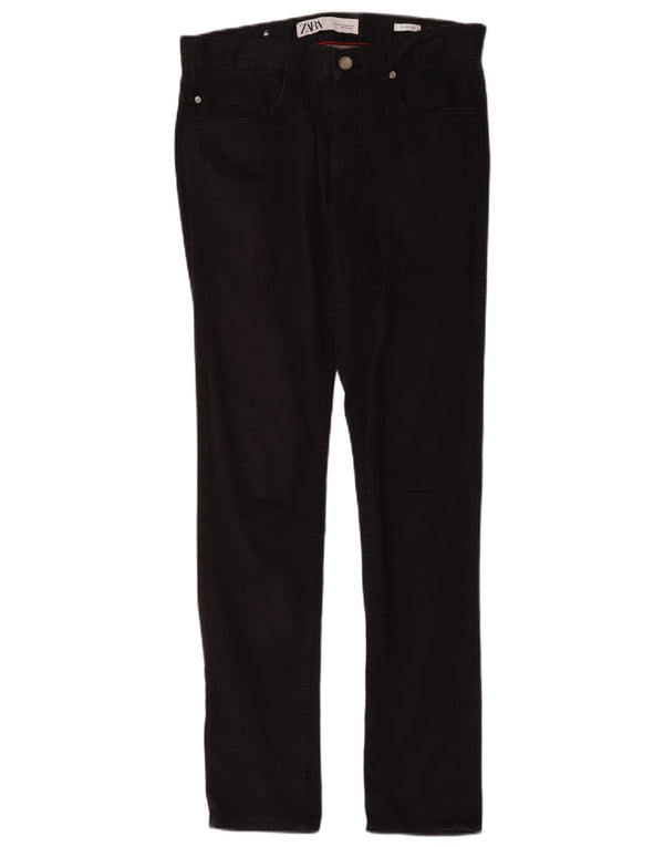 Pantaloni casual skinny da uomo Zara EU 38 Small W30 L30 Cotone blu navy