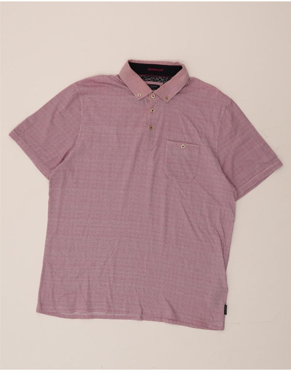 Polo da uomo Ted Baker taglia 6 2XL cotone geometrico rosa