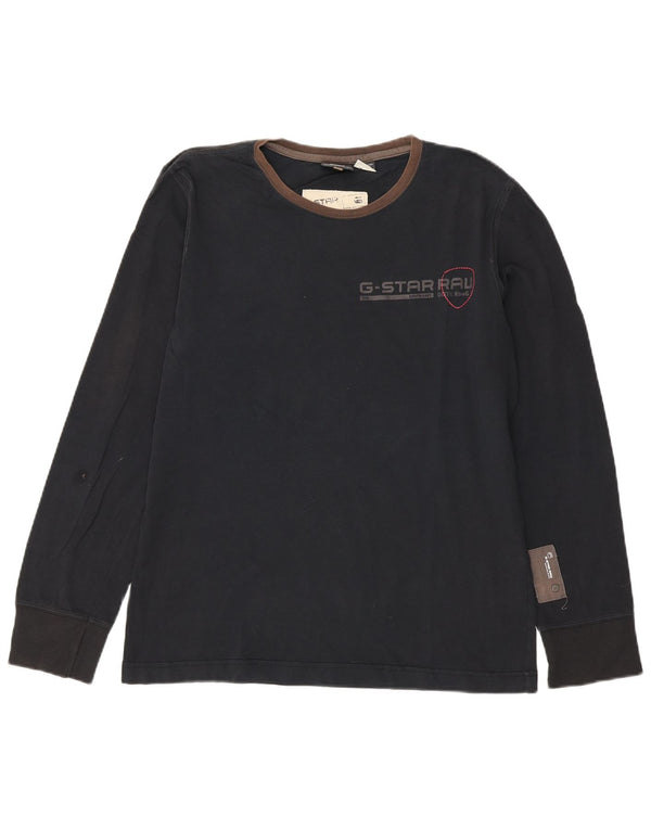 G-Star Mens Graphic Top Long Sleeve Large Black Cotton