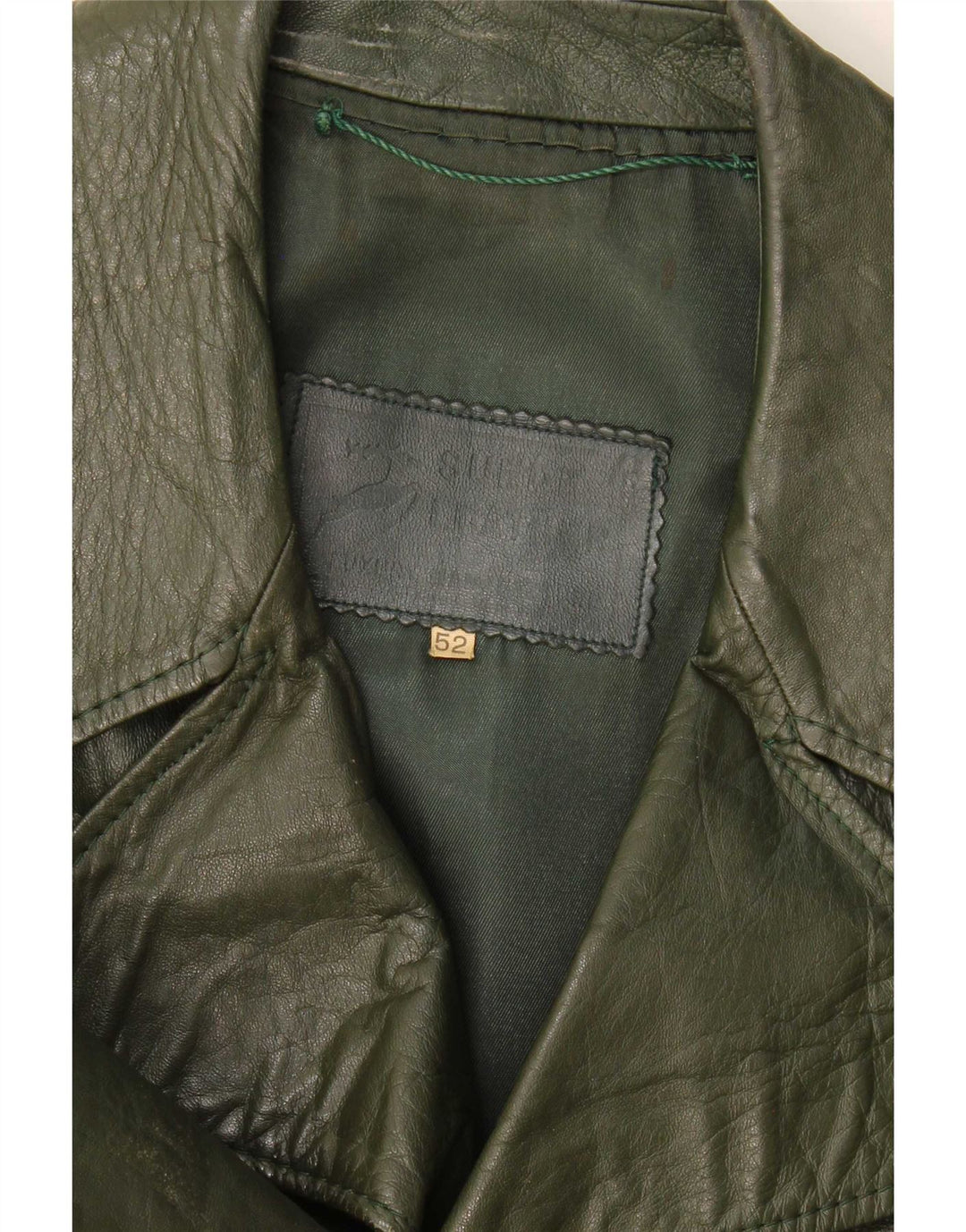 Giacca in pelle vintage da uomo IT 52 XL Cachi