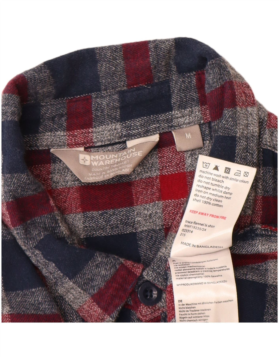 Camicia da uomo in flanella di Mountain Warehouse in cotone a quadri rosso medio