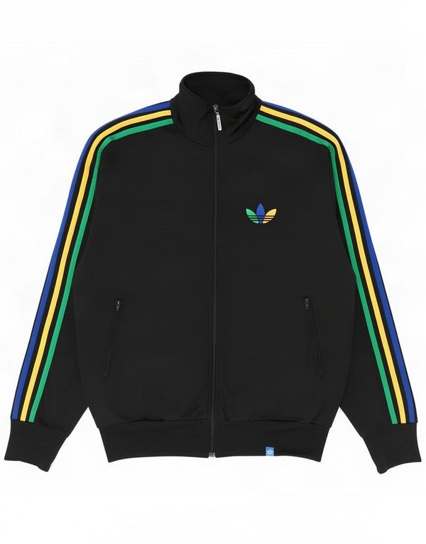 Adidas Giacca da tuta da uomo piccola nera in poliestere