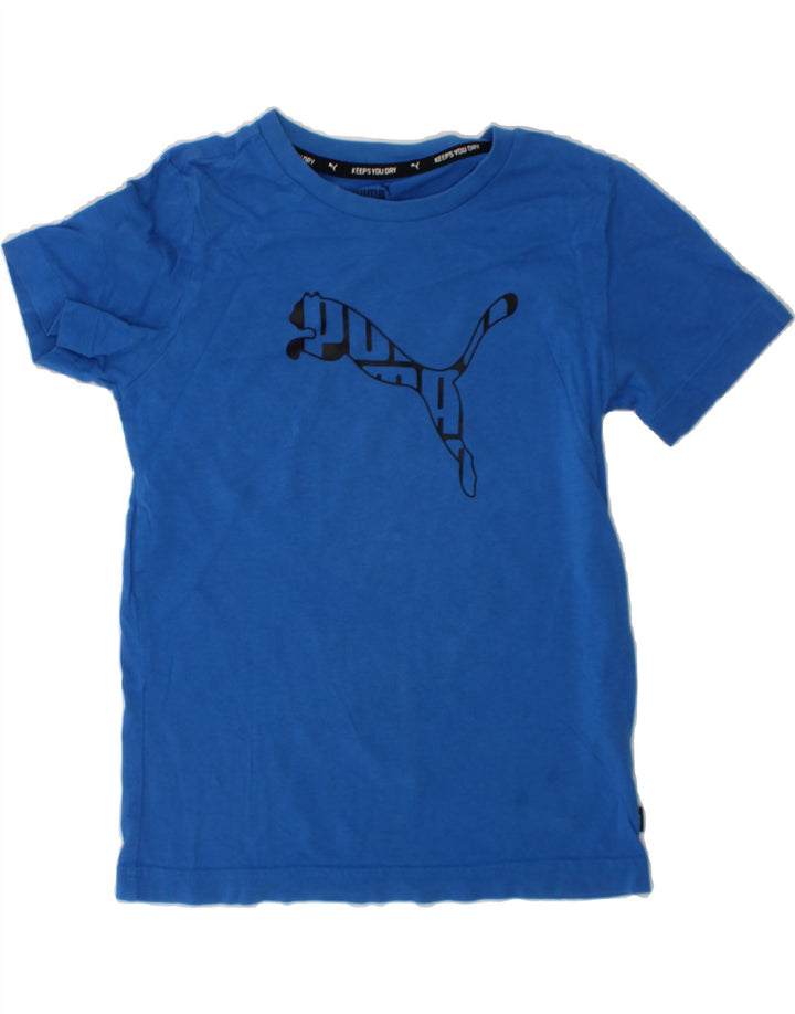 PUMA Boys Graphic T-Shirt Top 9-10 Years Blue Cotton Vintage Puma and Second-Hand Puma from Messina Hembry 