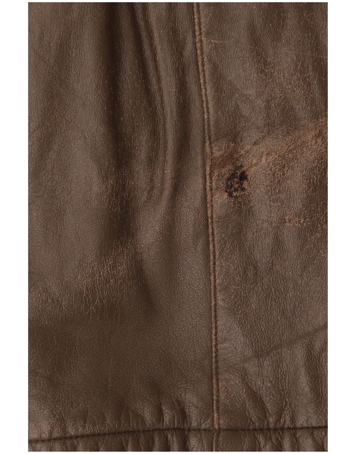 Giacca in pelle vintage da uomo IT 52 XL in pelle marrone