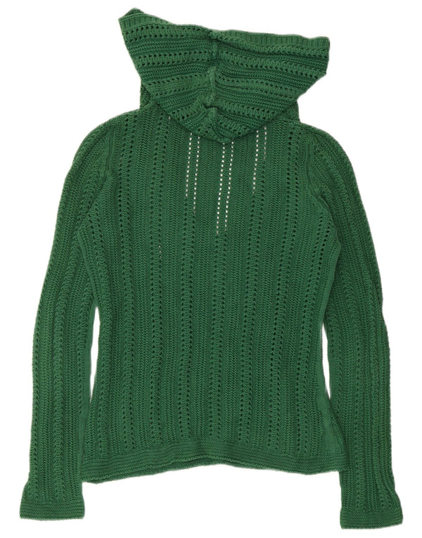 Maglione con cappuccio da donna ZARA UK 10 piccolo cotone verde