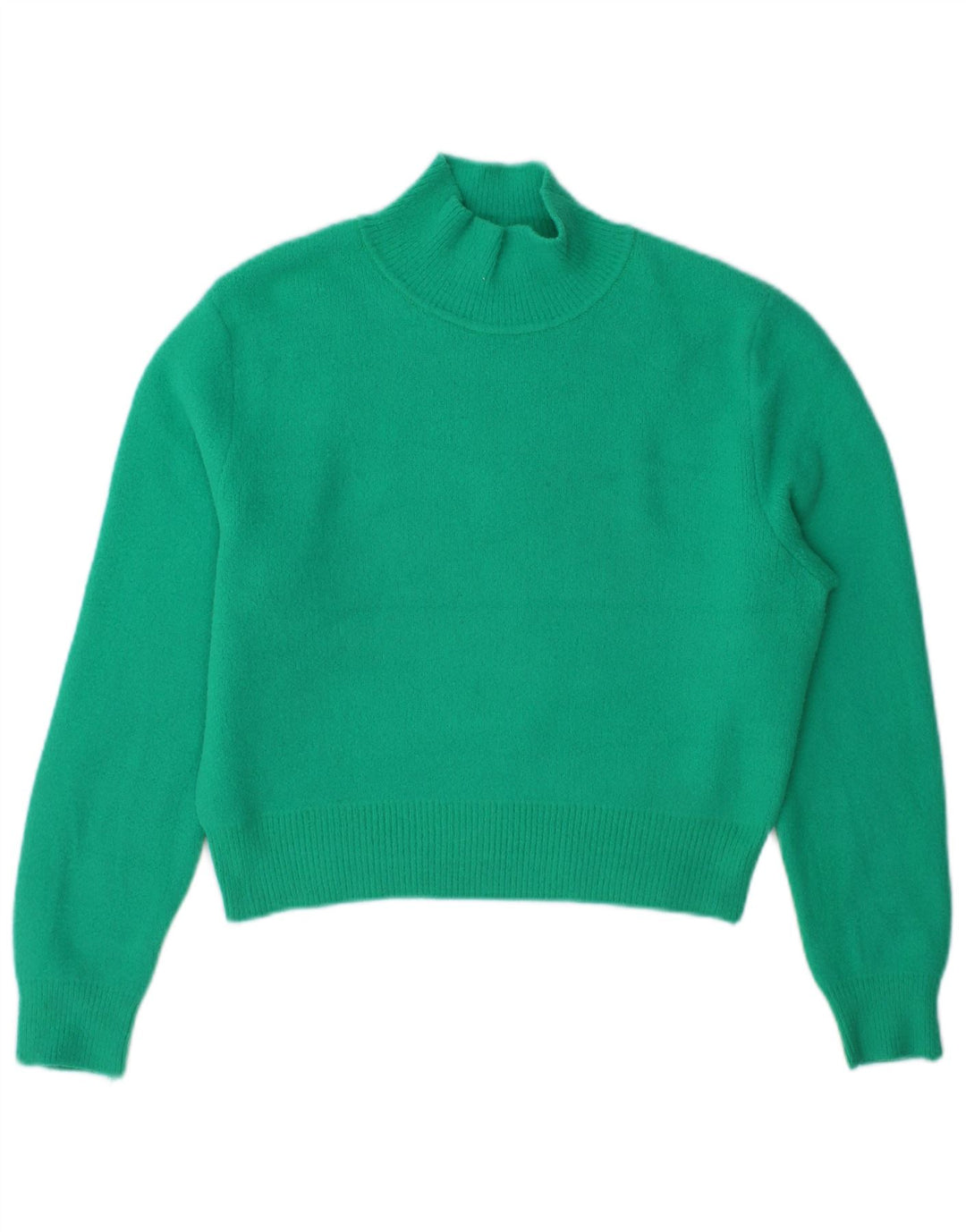 Maglione corto con collo alto da donna Zara UK 14 Verde medio