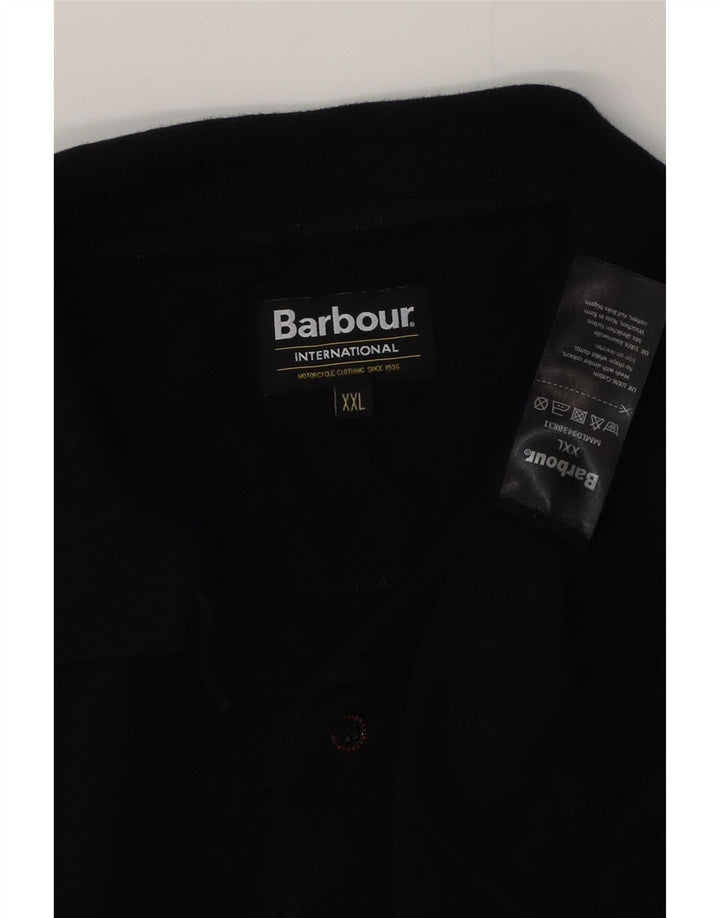 Polo da uomo a maniche lunghe BARBOUR 2XL cotone nero