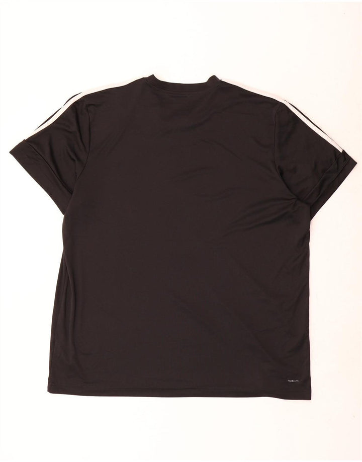T-shirt grafica Adidas Climalite da uomo 2XL nera in poliestere