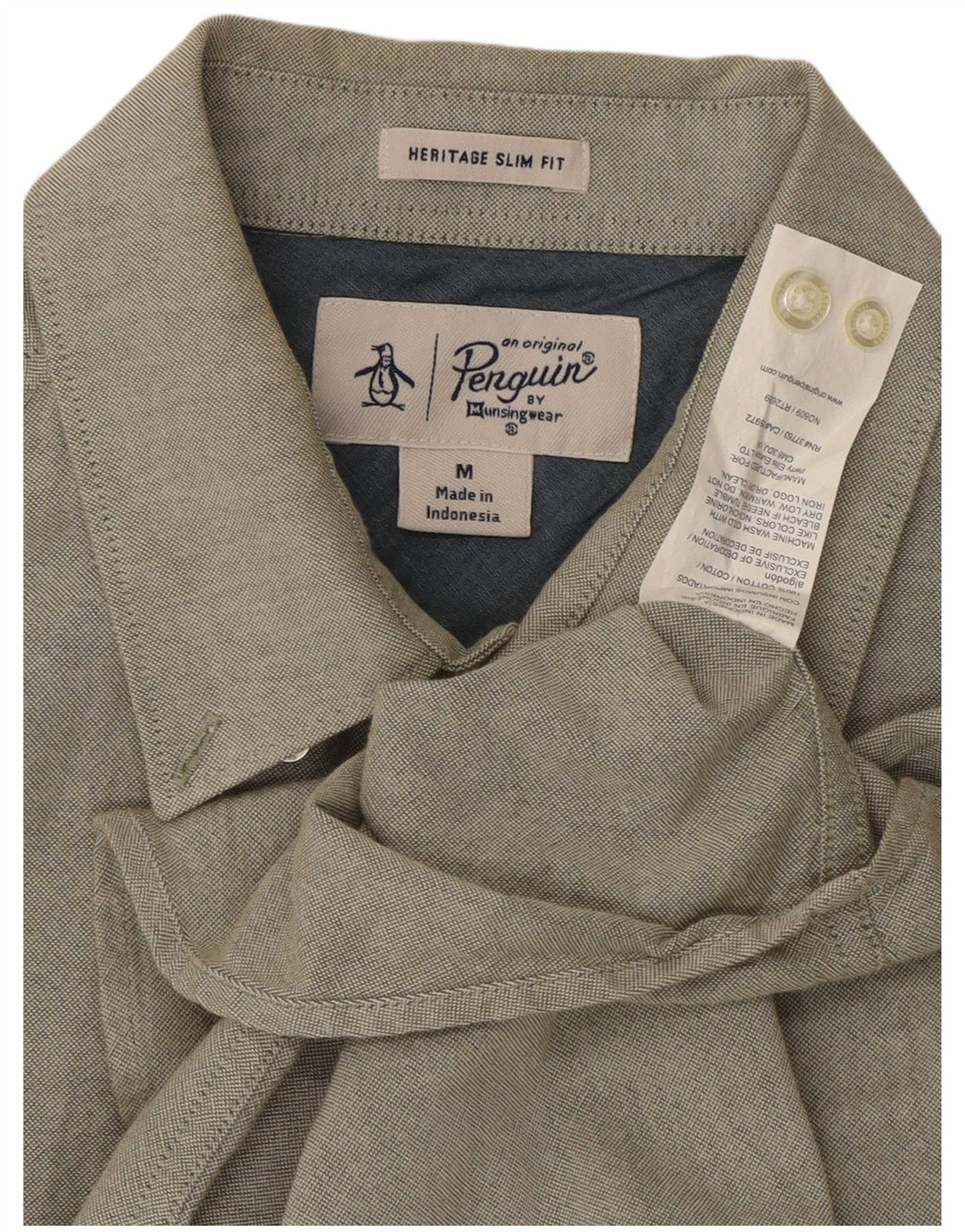 Camicia Penguin Heritage da uomo slim fit in cotone kaki medio