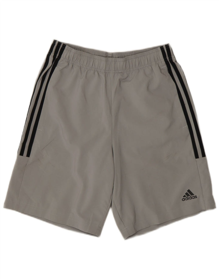 Pantaloncini sportivi da uomo Adidas piccoli in poliestere grigio
