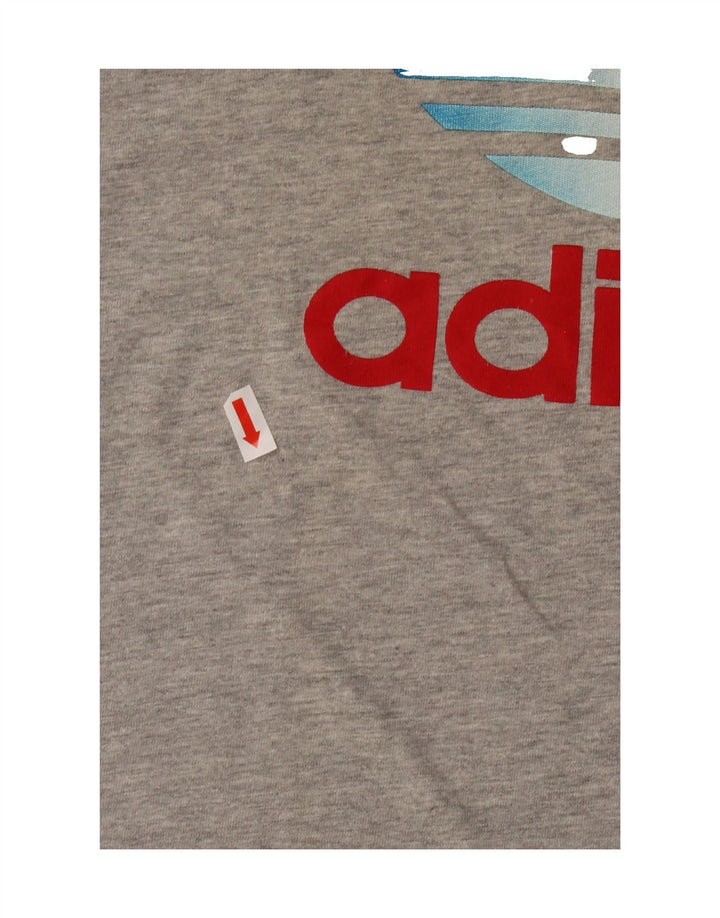 ADIDAS Mens Graphic T-Shirt Top Medium Grey Cotton Vintage Adidas and Second-Hand Adidas from Messina Hembry 