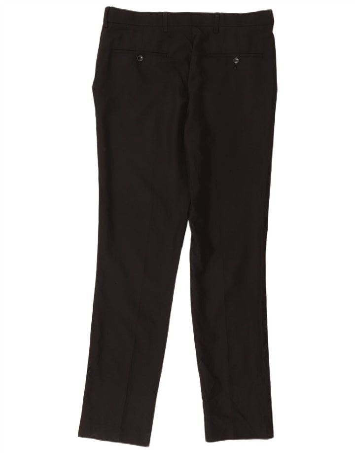 Pantaloni chino slim da uomo Marks & Spencer W34 L33 poliestere nero