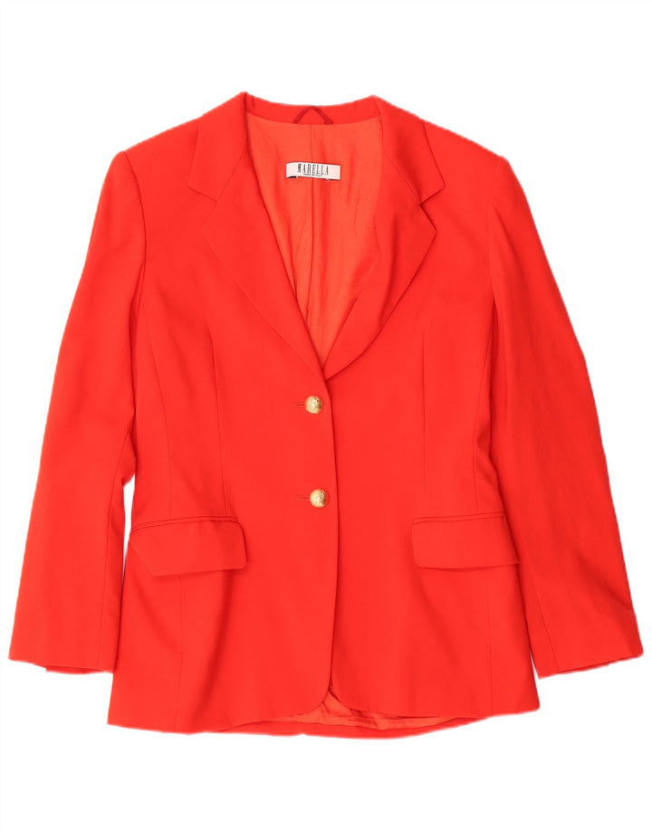 MARELLA Womens 2 Button Blazer Jacket UK 10 Small Red Virgin Wool