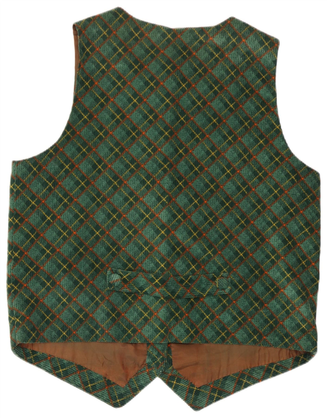 Gilet da donna vintage UK 16 grande motivo a quadri verdi