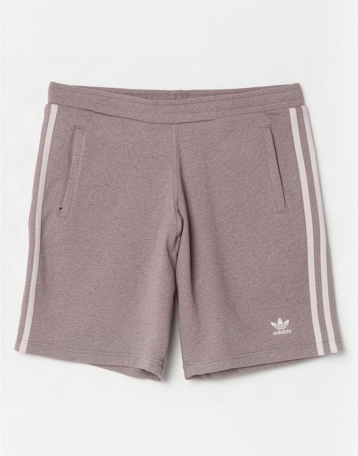 Pantaloncini sportivi da uomo Adidas in cotone grigio medio