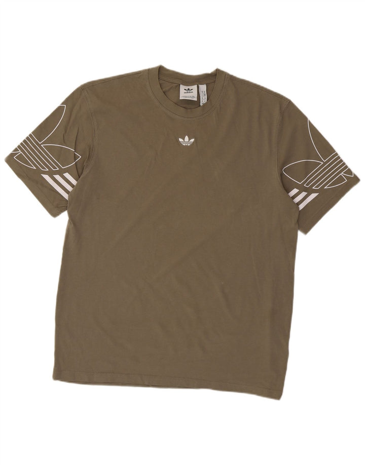 T-shirt grafica da uomo Adidas Top in cotone kaki medio